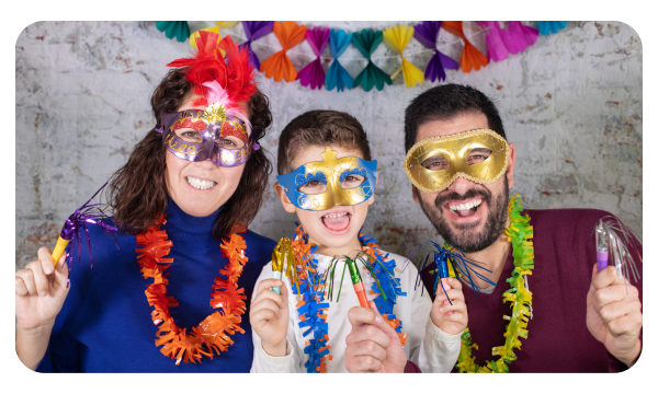 Family celebrates joy and Purim during the month of Adar